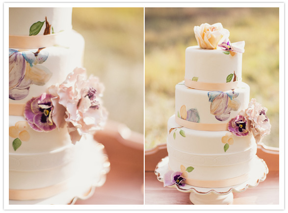 Soft peach and lavender wedding cake Soft peach and lavender wedding cake