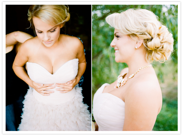 Anna Be ruffled wedding dress and curled bun Anna Be ruffled wedding dress and curled bun