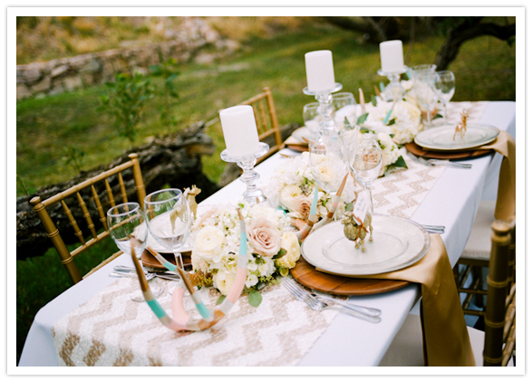 chevron sequined table runner and pops of pastel and copper chevron sequined table runner and pops of pastel and copper