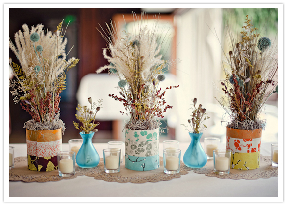 tin can dried floral centerpieces tin can dried floral centerpieces