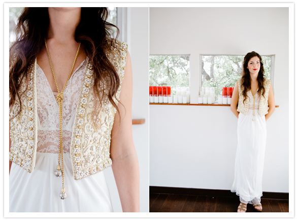 beaded vest and long gold chain beaded vest and long gold chain