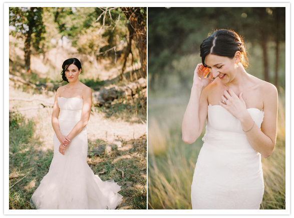 Vera Wang strapless ruffled chiffon wedding dress
