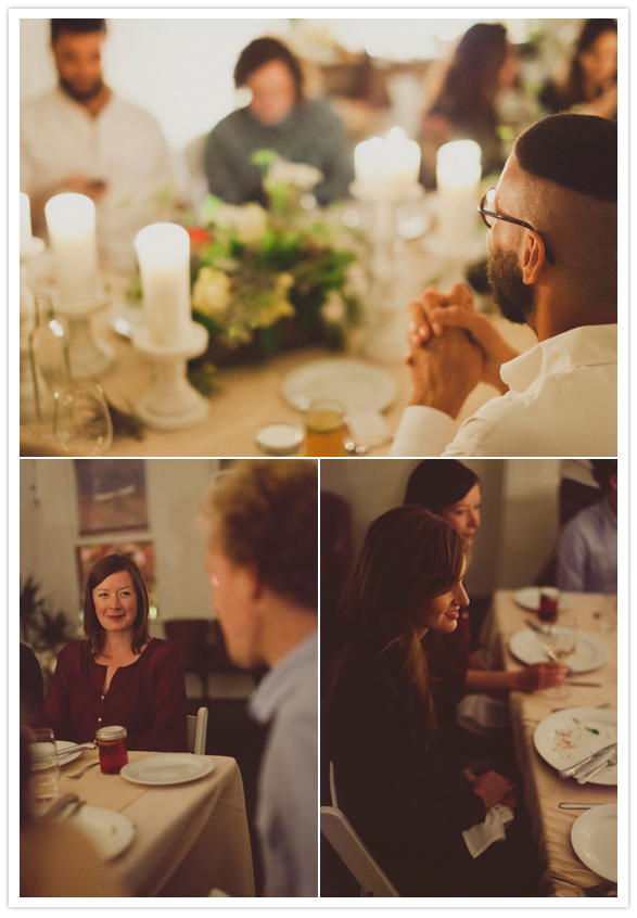 festive dinner party guests