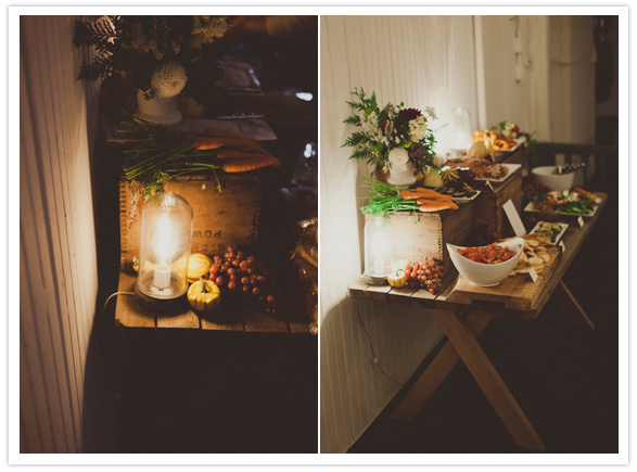 vintage lantern and farm fresh buffet