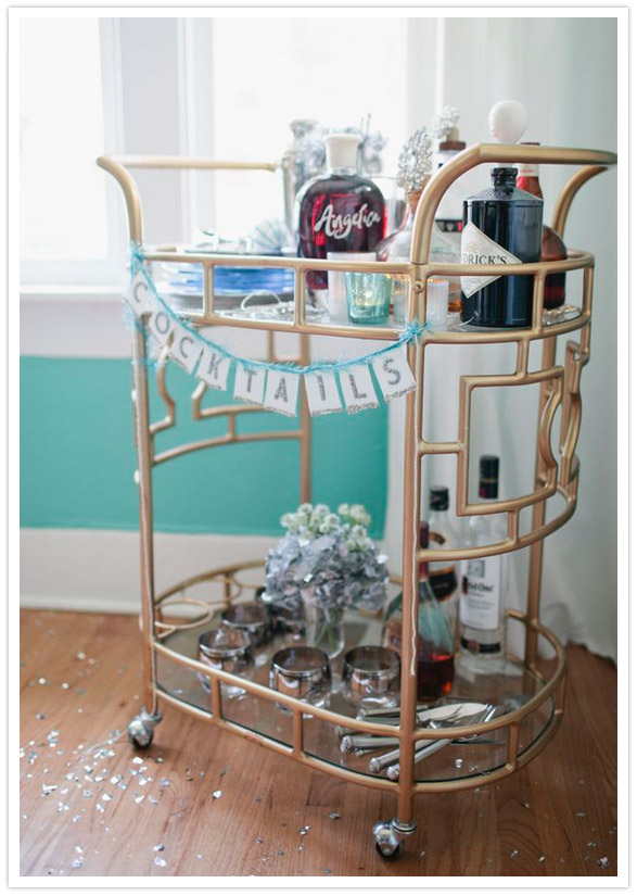 vintage bar cart