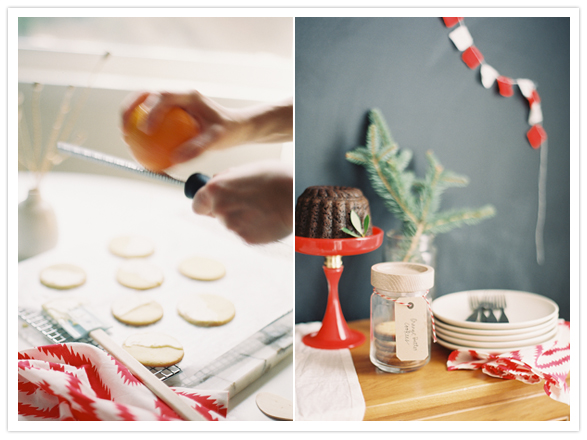 Orange butter cookies and persimmon pudding