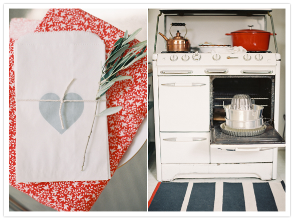 Silver heart favor bags for holiday baking