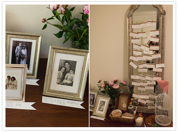 mirror hanging escort cards and framed family portraits mirror hanging escort cards and framed family portraits