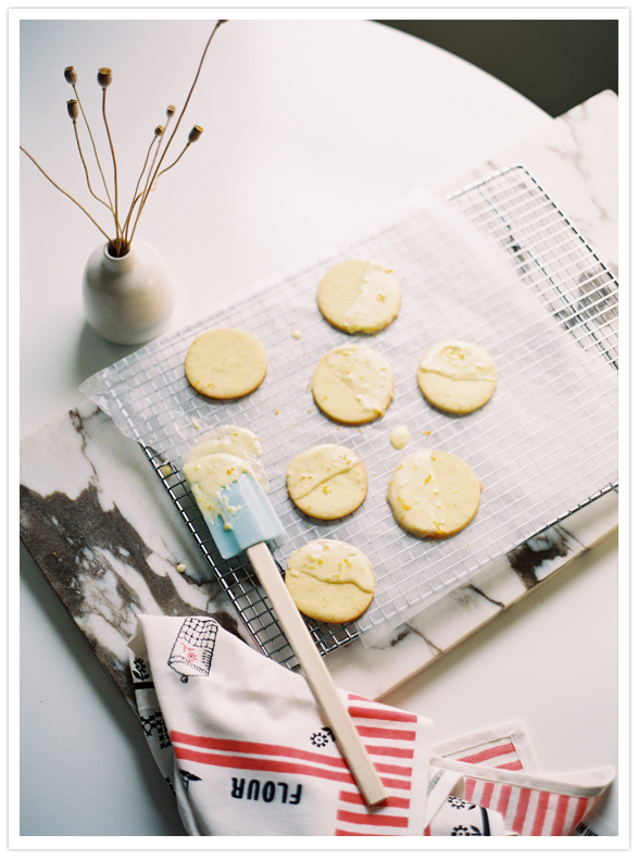 Orange butter cookies with grand marnier icing