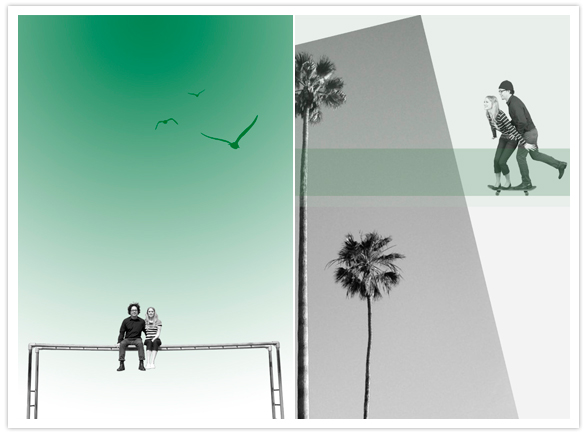 LA beach style engagement portraits