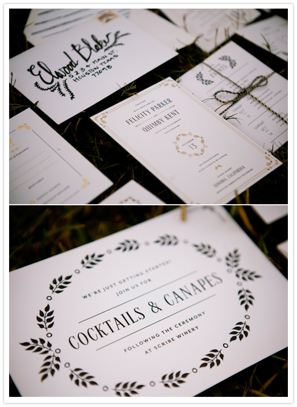 white, black and gold invitation suite white, black and gold invitation suite