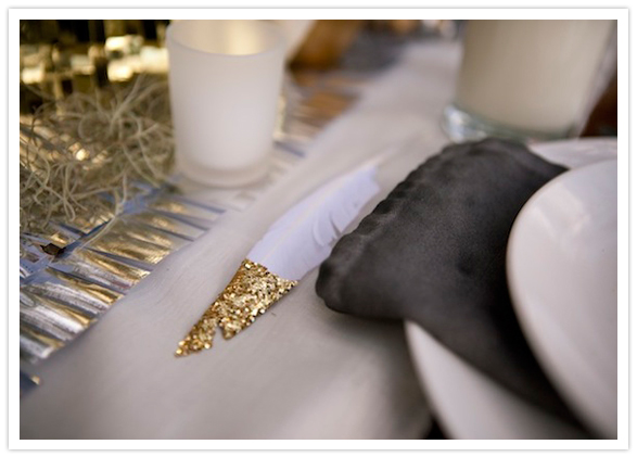 gold glitter-tipped feathers gold glitter-tipped feathers