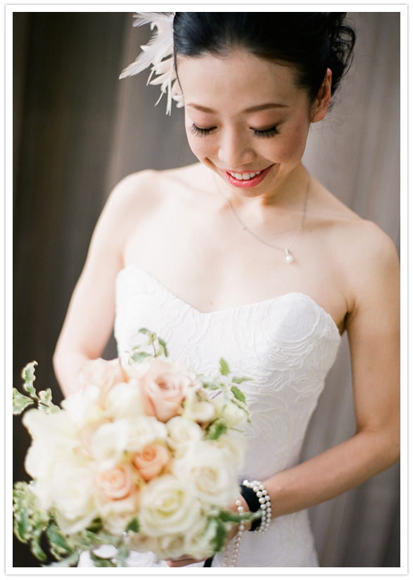 Ulla Maija embroidered wedding dress and pearl accessories Ulla Maija embroidered wedding dress and pearl accessories
