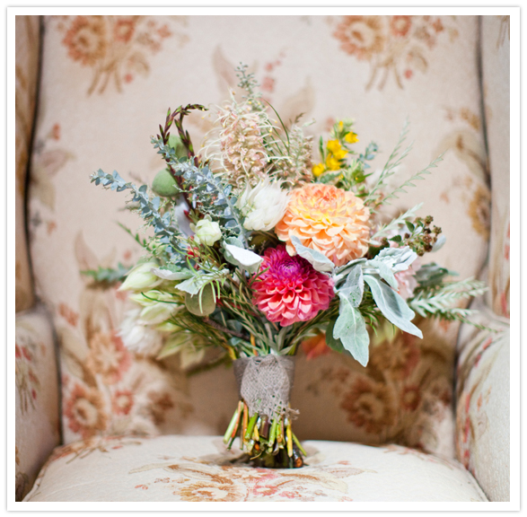 Dusty miller, apricot dahlias, succulent blossoms, blushing bride, grevillea, and pampas grass bouquet Dusty miller, apricot dahlias, succulent blossoms, blushing bride, grevillea, and pampas grass bouquet