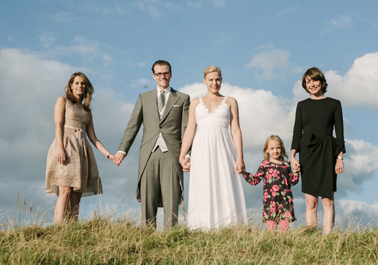 family wedding portrait on the farm