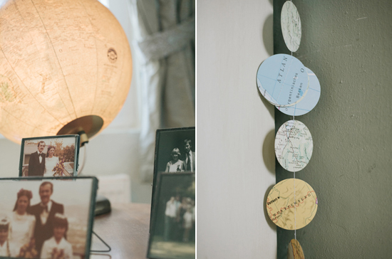 circle map paper garland and light up globe