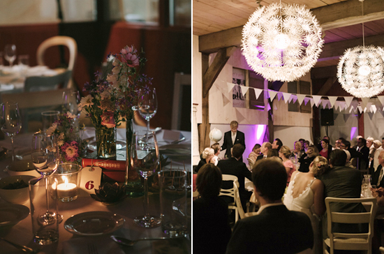 tinsel light globes and candlelight dining