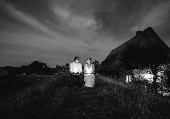 night time wedding portrait