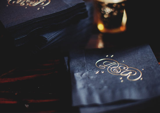 Jessica Hische designed custom wedding napkins Jessica Hische designed custom wedding napkins