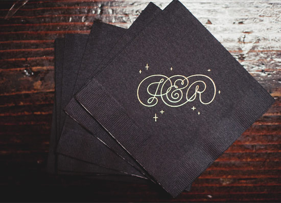Jessica Hische and Russ cocktail napkins Jessica Hische and Russ cocktail napkins