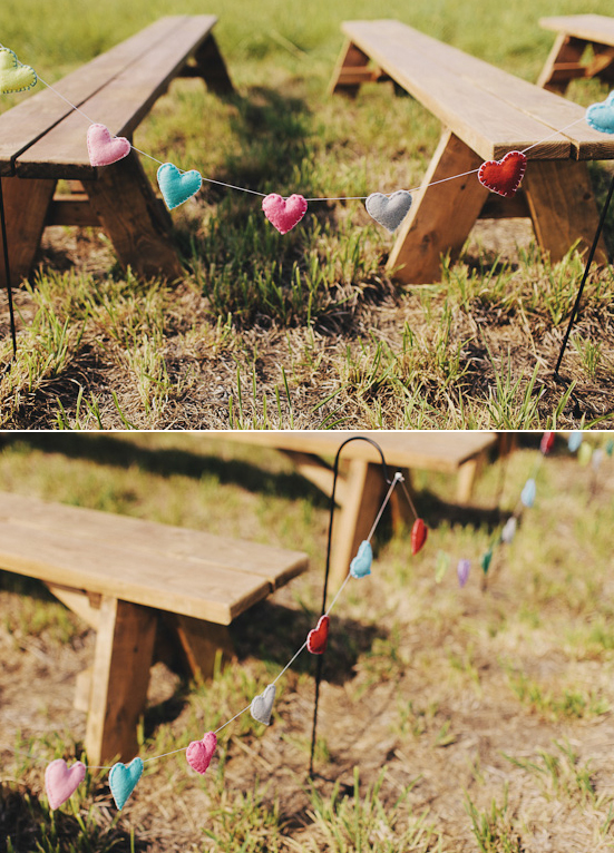 felt heart garland