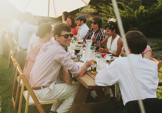 outdoor sunset reception