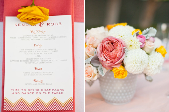 chevron printed menus and white porcelain vases chevron printed menus and white porcelain vases