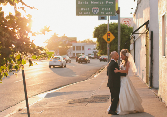Los Angeles cityscape wedding portraits