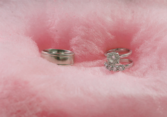 cotton candy and wedding rings