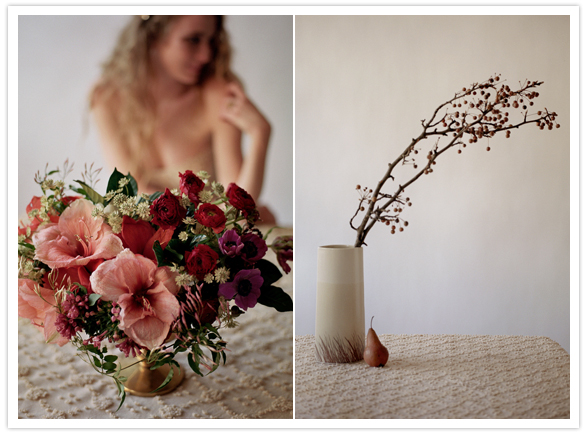decorative branches and pink, purple, and deep red flowers decorative branches and pink, purple, and deep red flowers