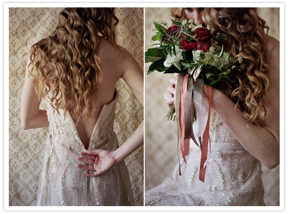 deep red and white bouquet and beaded wedding gown deep red and white bouquet and beaded wedding gown