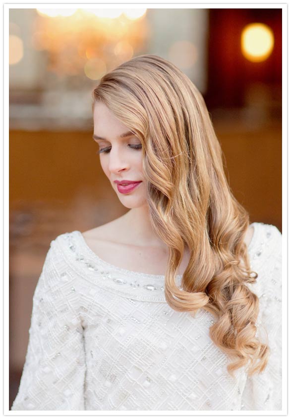 long wavy wedding hair