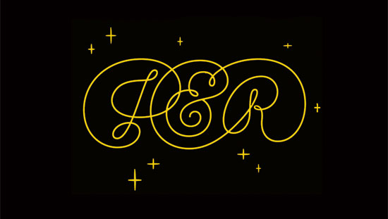 Jessica Hische designed wedding monogram Jessica Hische designed wedding monogram