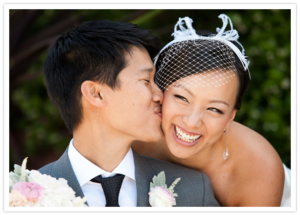 bird cage veil and crystal drop earrings