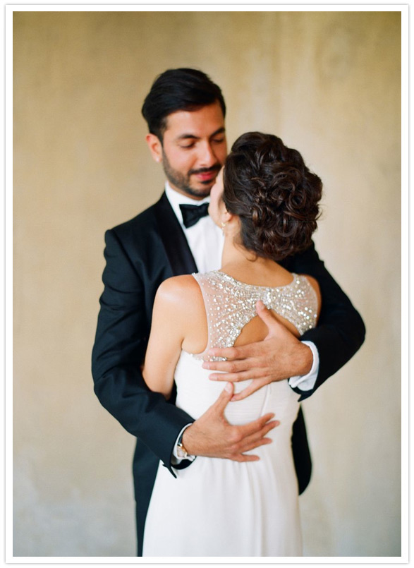 glamorous wedding portrait