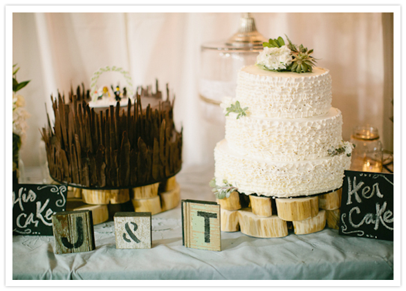 white ruffled and dark chocolate cakes white ruffled and dark chocolate cakes
