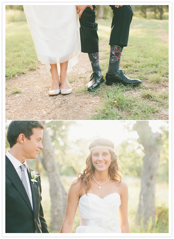 groom's bicycle socks and bride's braided headpiece groom's bicycle socks and bride's braided headpiece