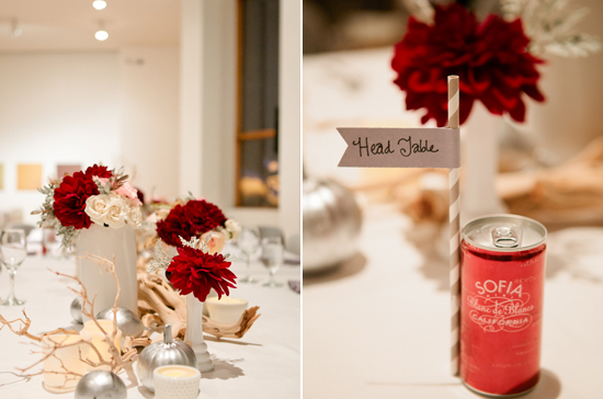sofia soda paper flag straw escort cards and crimson florals