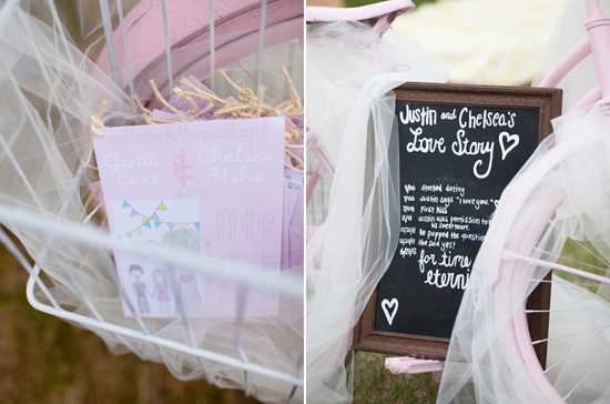 veil wrapped pink bike and chalkboard sign veil wrapped pink bike and chalkboard sign