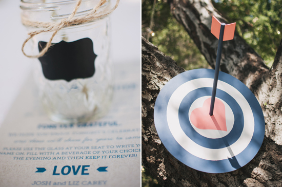 heart bulls eye and chalkboard painted mason jar