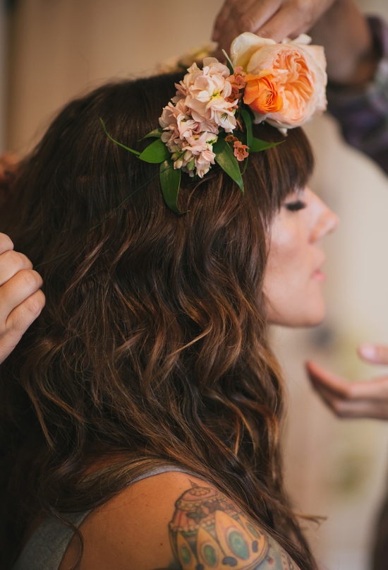 loose waves and wildflower crown