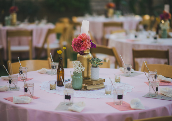 painted mason jars and striped straws