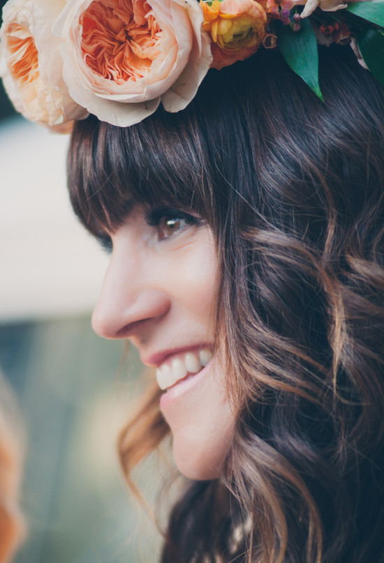 loose waves and flower crown