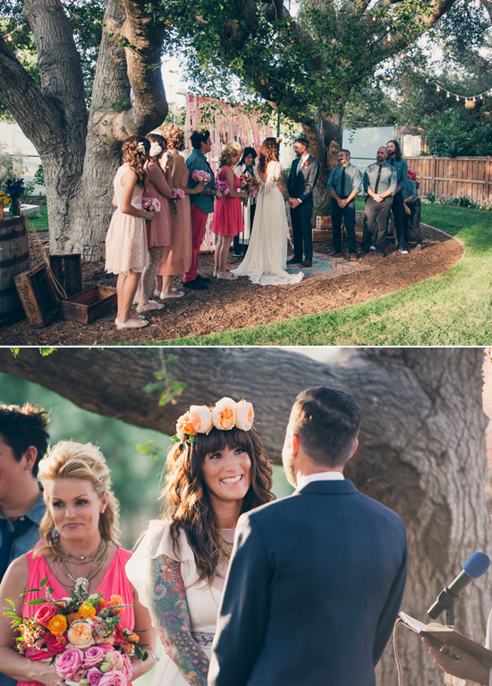 outdoor garden wedding ceremony