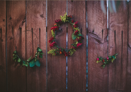 floral wedding crowns | Photo by Paige Lowe