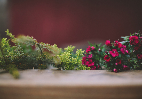 greenery and purple florals | Photo by Paige Lowe