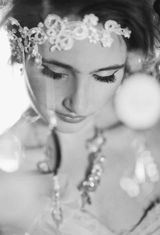 Linda Penwarden jewels and Blair Nadeau Millinery headpiece