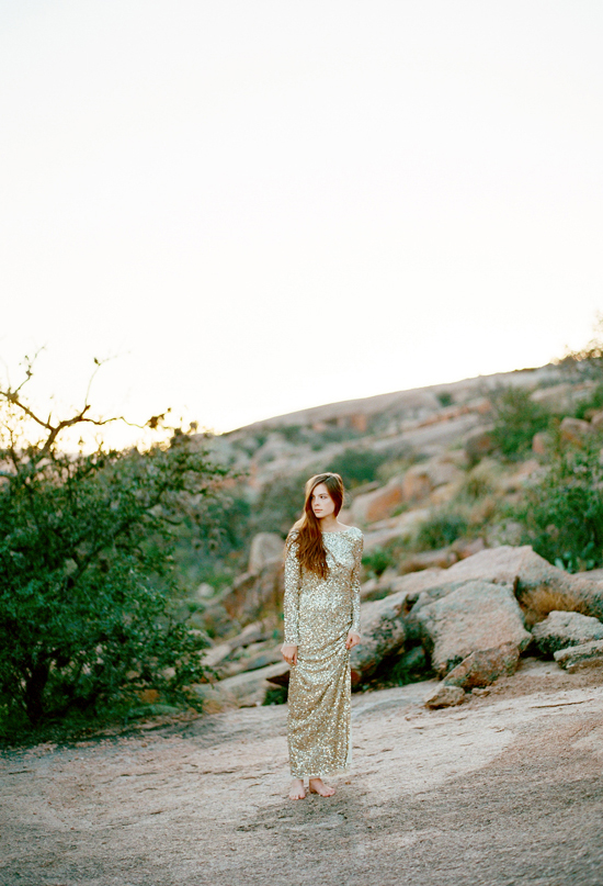 Aidan Mattox gold sequin gown