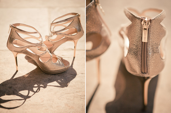 Jimmy Choo gold sparkle heels