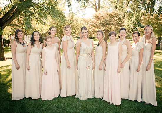 Jenny Yoo, Aidan dresses in Champagne